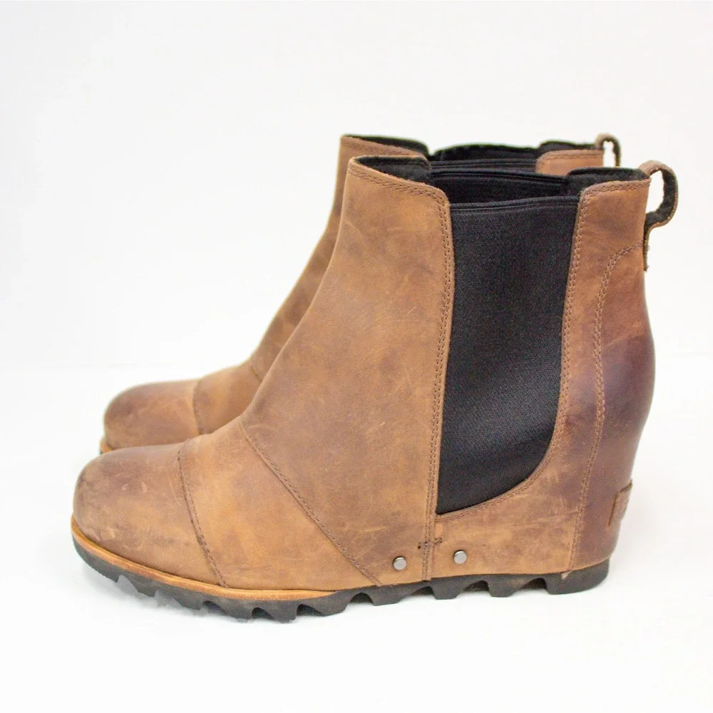 Sorel Lea Wedge Chelsea Ankle Boots Waterproof | Leather Booties 🔥